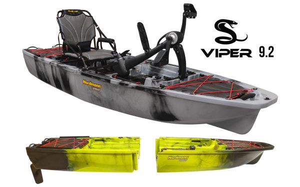 Nordmann Viper 9.2 teilbares Angelkajak Sit on Top inkl. Zahnstangen-Pedalantrieb