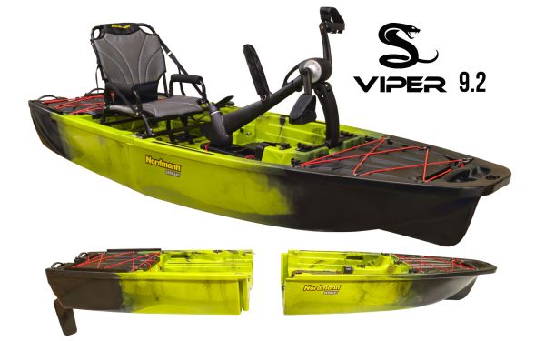 Nordmann Viper 9.2 teilbares Angelkajak Sit on Top inkl. Zahnstangen-Pedalantrieb