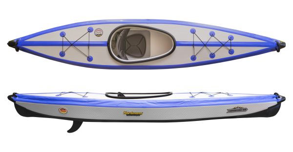 Nordmann I-Kajak Adventure 400 Drop Stitch Luftkajak 1-Sitzer inkl. Sitze, Paddel und Zubehör